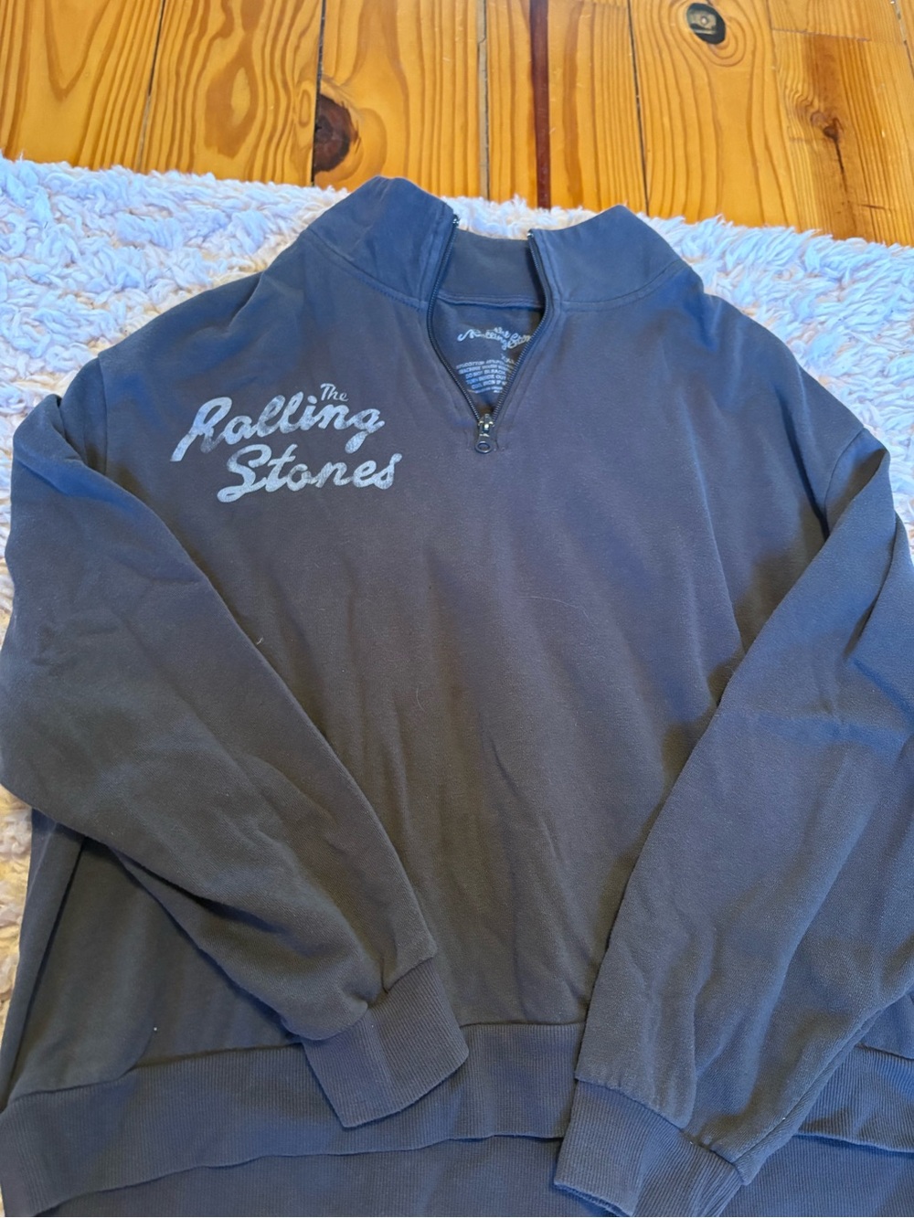 The Rolling Stones Charcoal Half-Zip Logo Sweatshirt